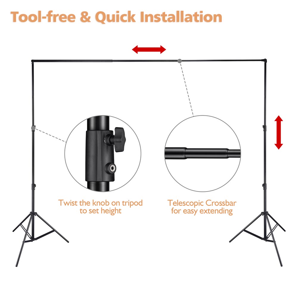 Yescom 10'Wx9.5'H Backdrop Stand Photo Video Studio Background Support