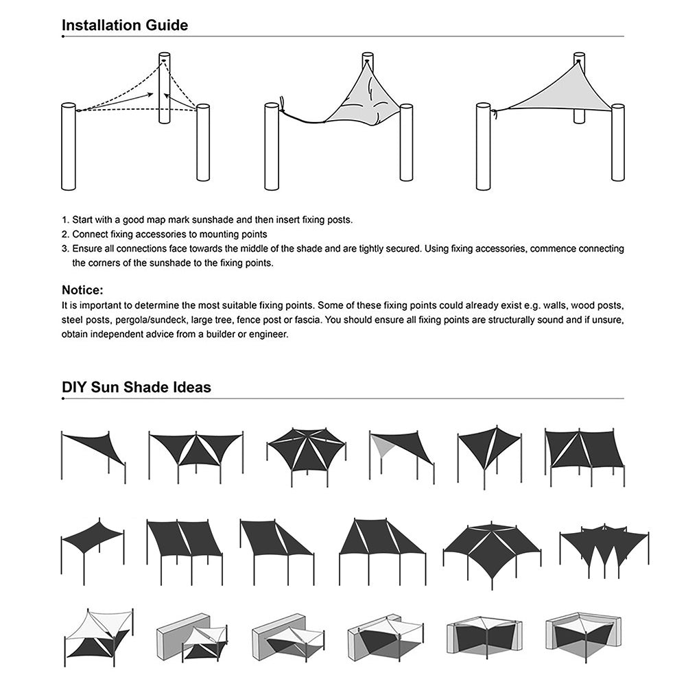 Yescom Patio Square Sun Sail Shade Canopy 10ft