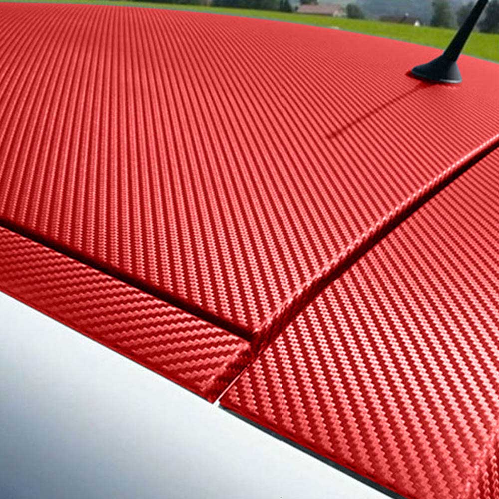 Yescom Carbon Vinyl Wrap Roll 5' x 98' Auto Car 3D Sticker Red