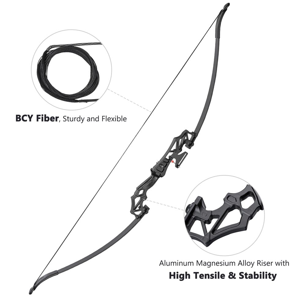 Yescom Recurve Bow Kit Longbow Right Hand 53in 40lbs