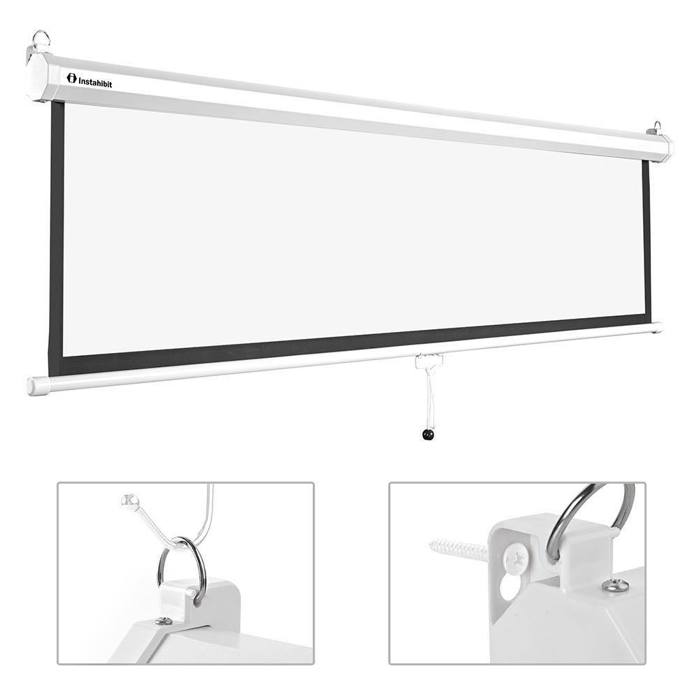 InstaHibit 16:9 Retractable Manual Projection Screen 72 Ceiling/Wall