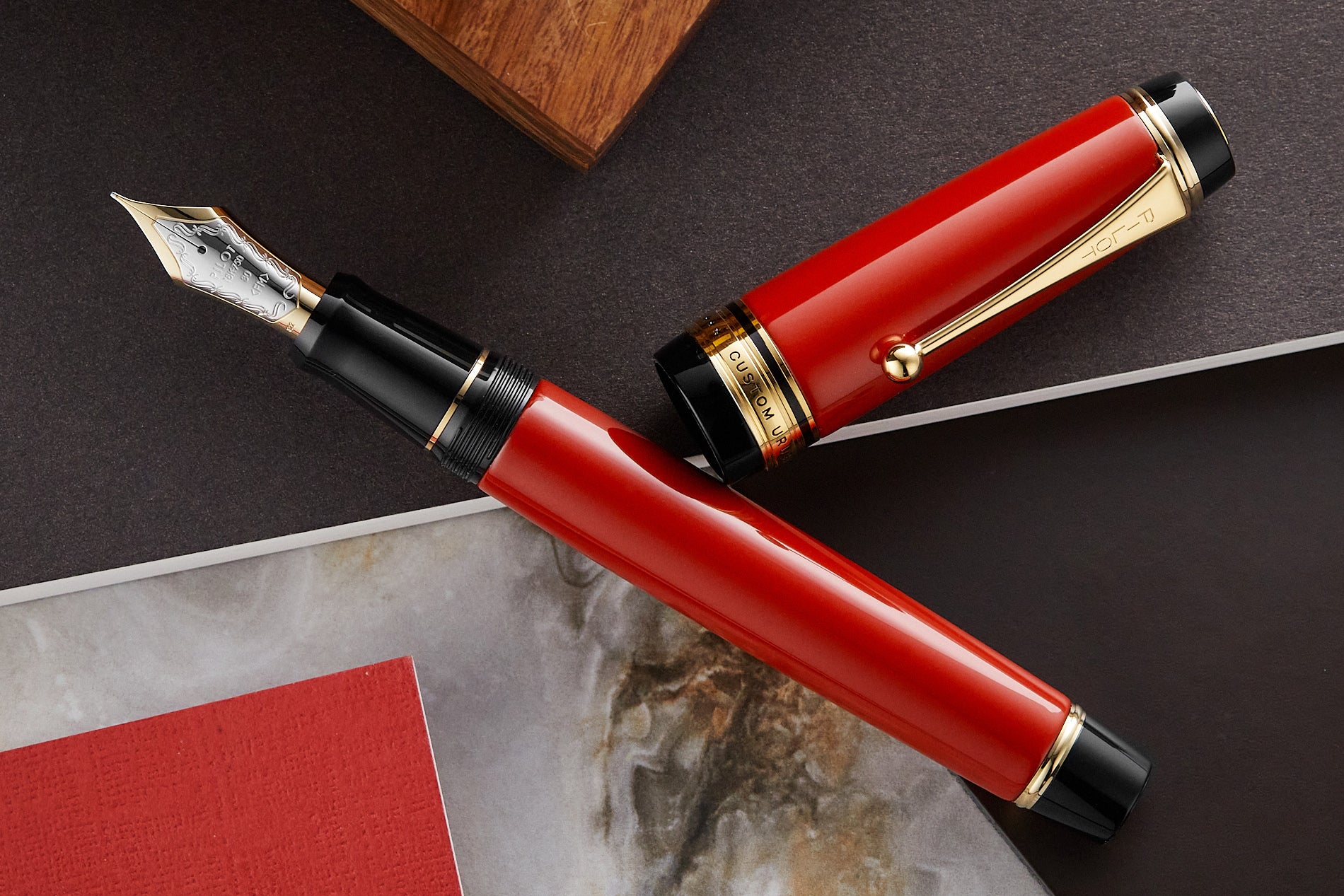 Pilot Custom Urushi Fountain Pen - Vermillion