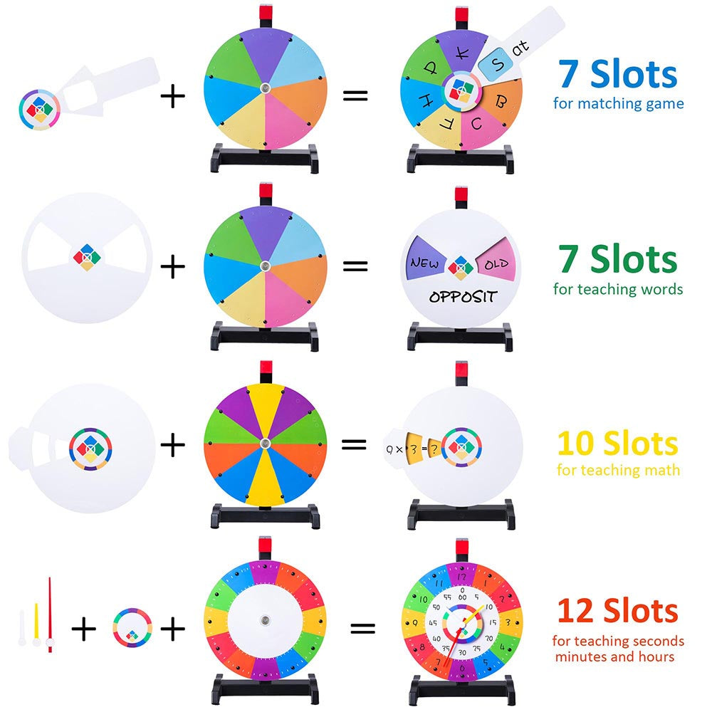 WinSpin 12 Tabletop Prize Wheel Teachers' Choice All in 1, 26-Slot