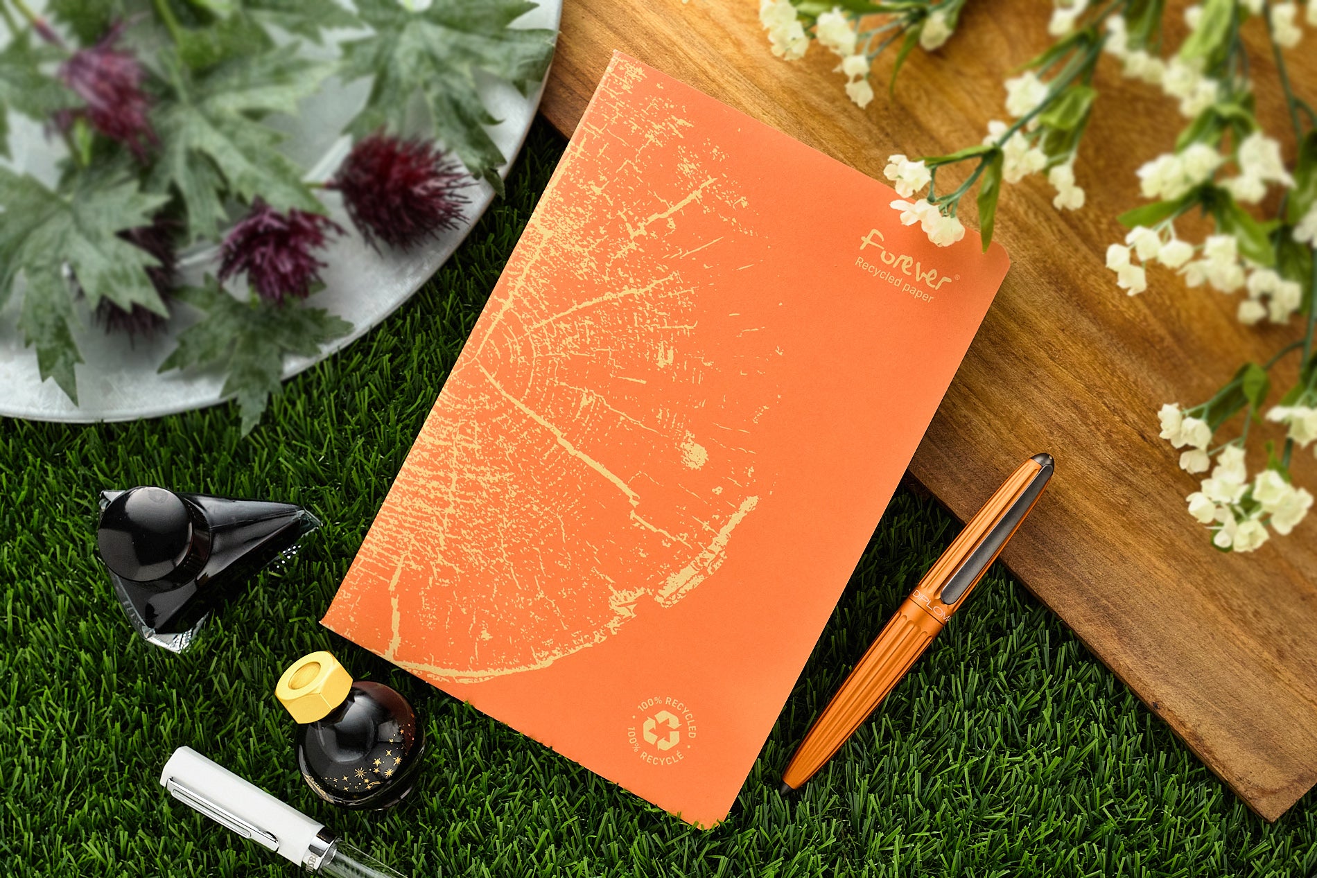 Clairefontaine Forever Recycled Staplebound A5 Notebook - Rust Orange