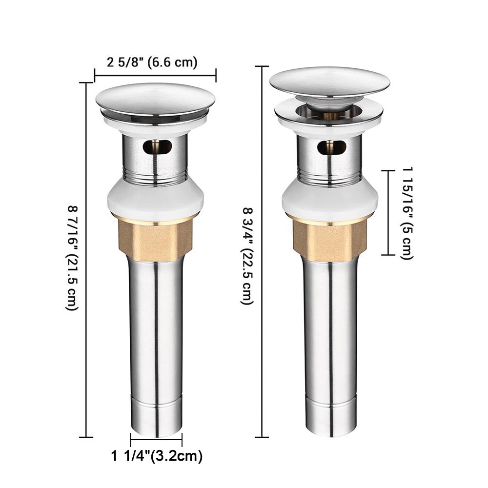 Yescom 1 5/8 Overflow Pop Up Sink Drain