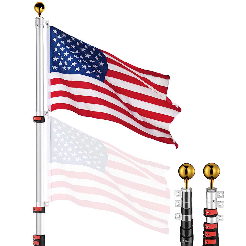 Yescom 30' American Aluminum Telescopic Flag Pole