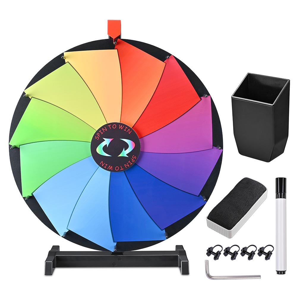 WinSpin 24 Tabletop Colorful Dry Erase Prize Wheel Pinwheel