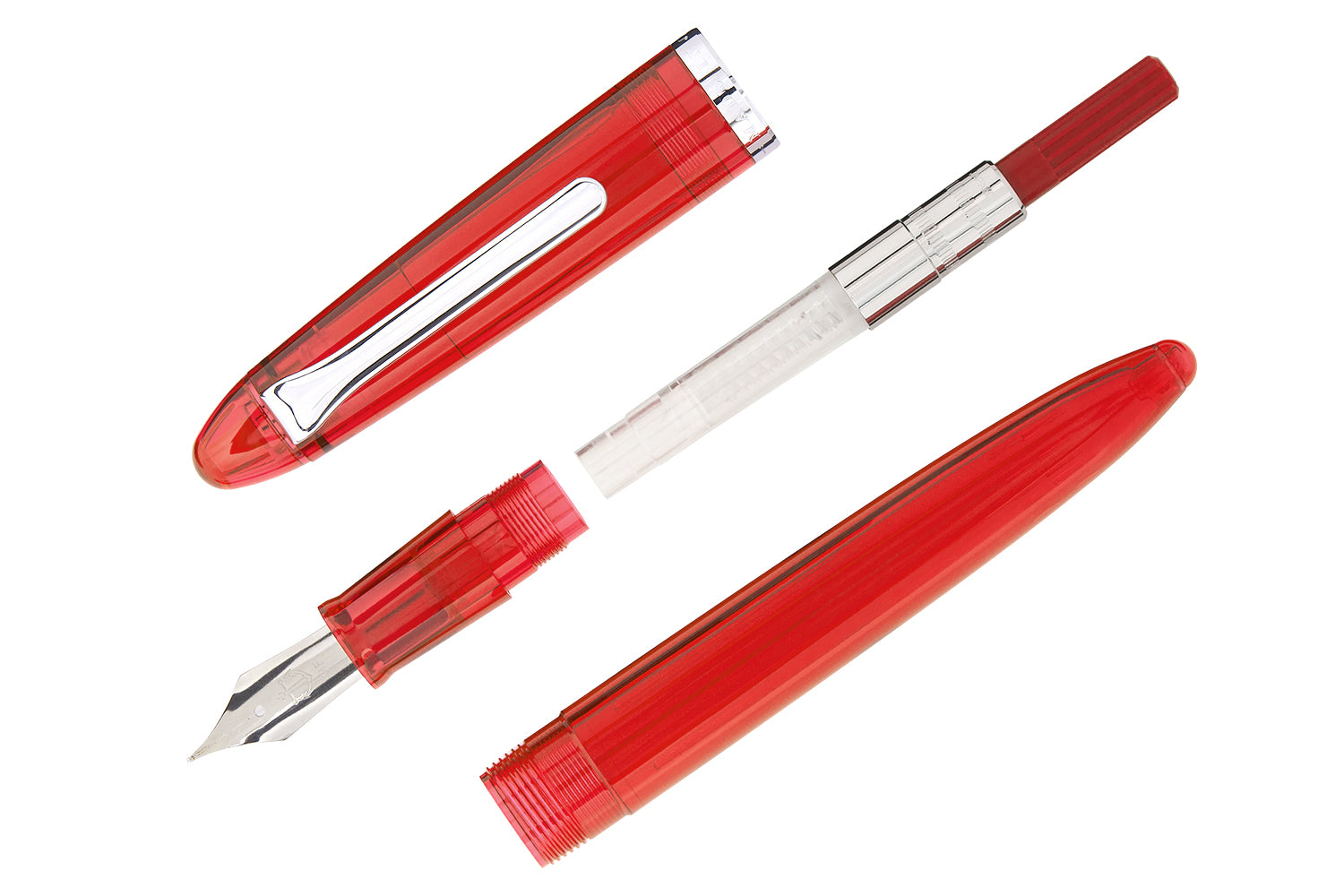 Sailor Compass 1911 Fountain Pen - Transparent Red