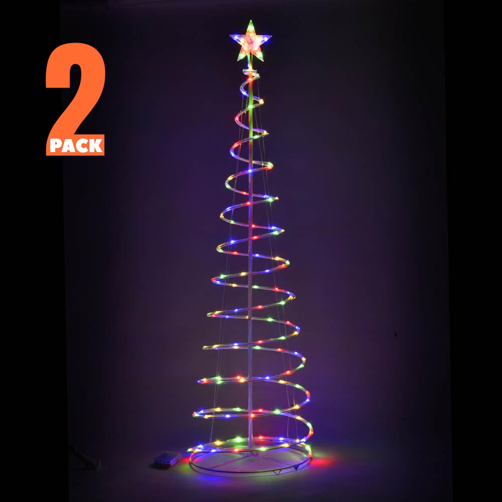 Yescom 6' Lighted Spiral Christmas Tree Xmas Decor Battery Operated