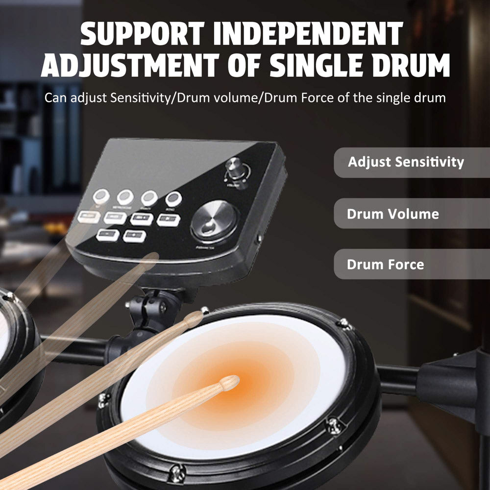 Yescom Electronic Drum Kit with Headphones & Quiet Mesh