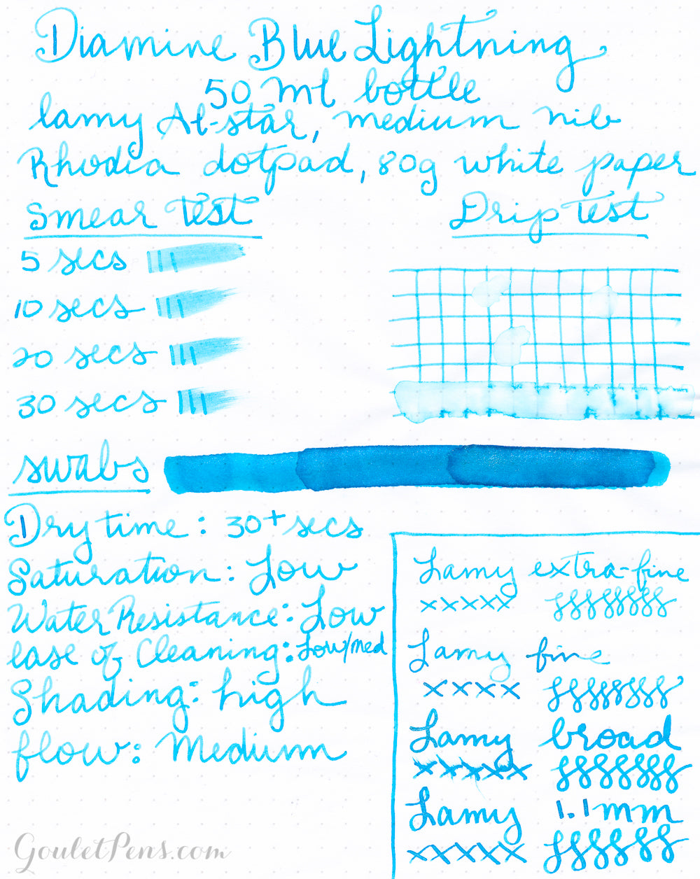 Diamine Blue Lightning - 50ml Bottled Ink