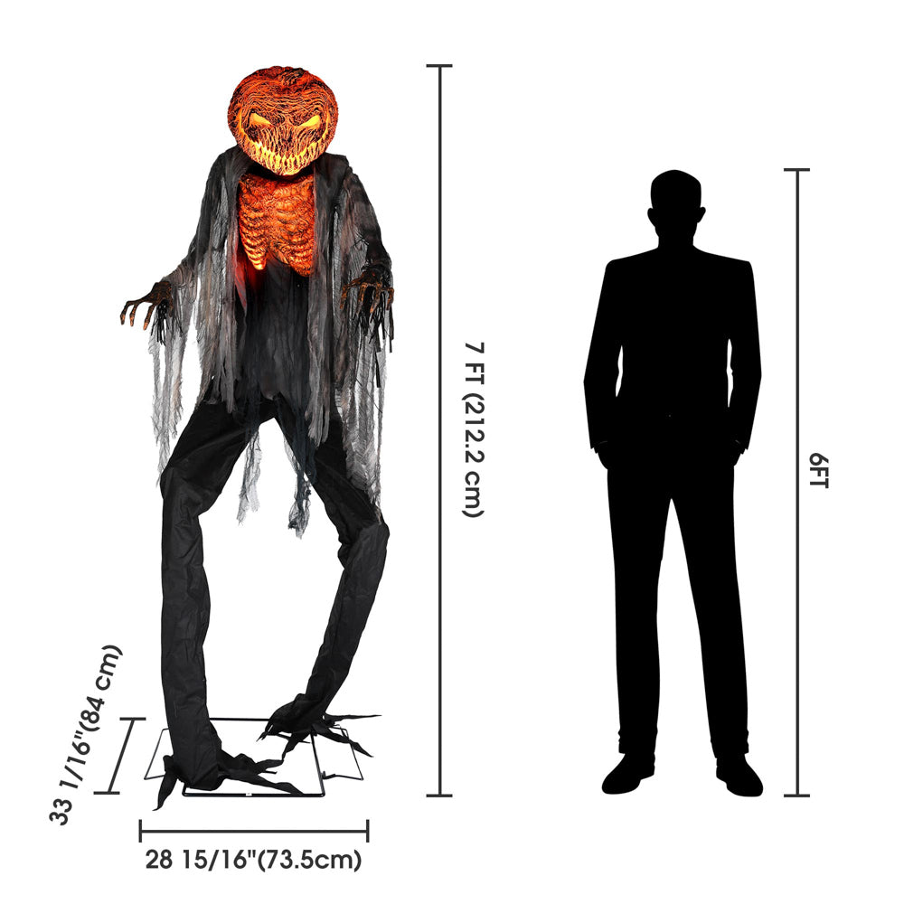 Yescom Halloween Pumpkin Scarecrow Motion & Touch Activated 7ft