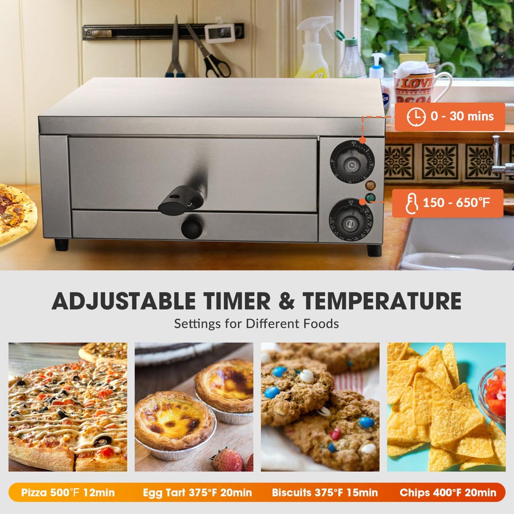 Yescom 12 inch Countertop Pizza Oven with Timer