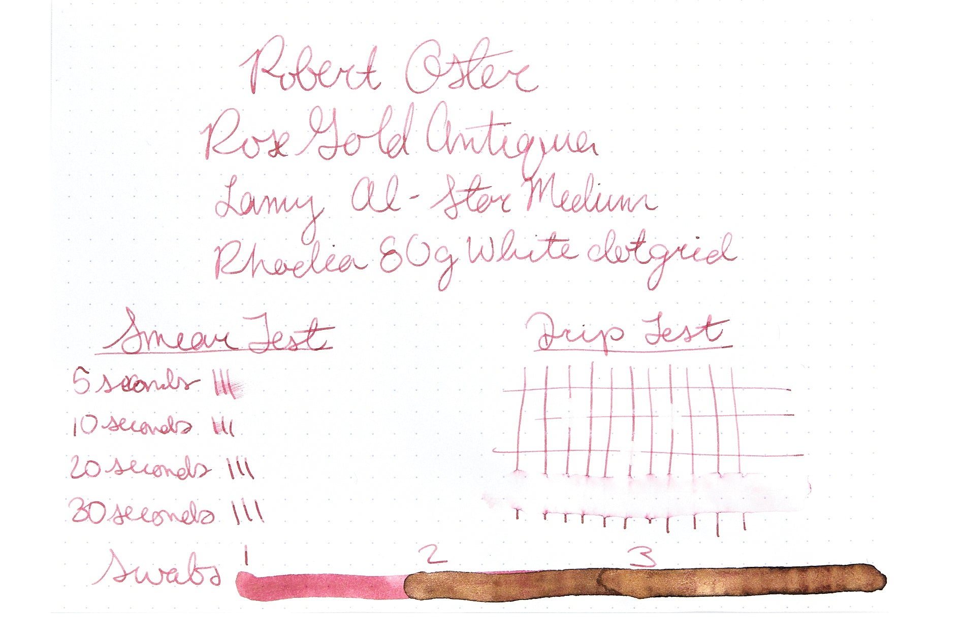 Robert Oster Rose Gold Antiqua - Ink Sample