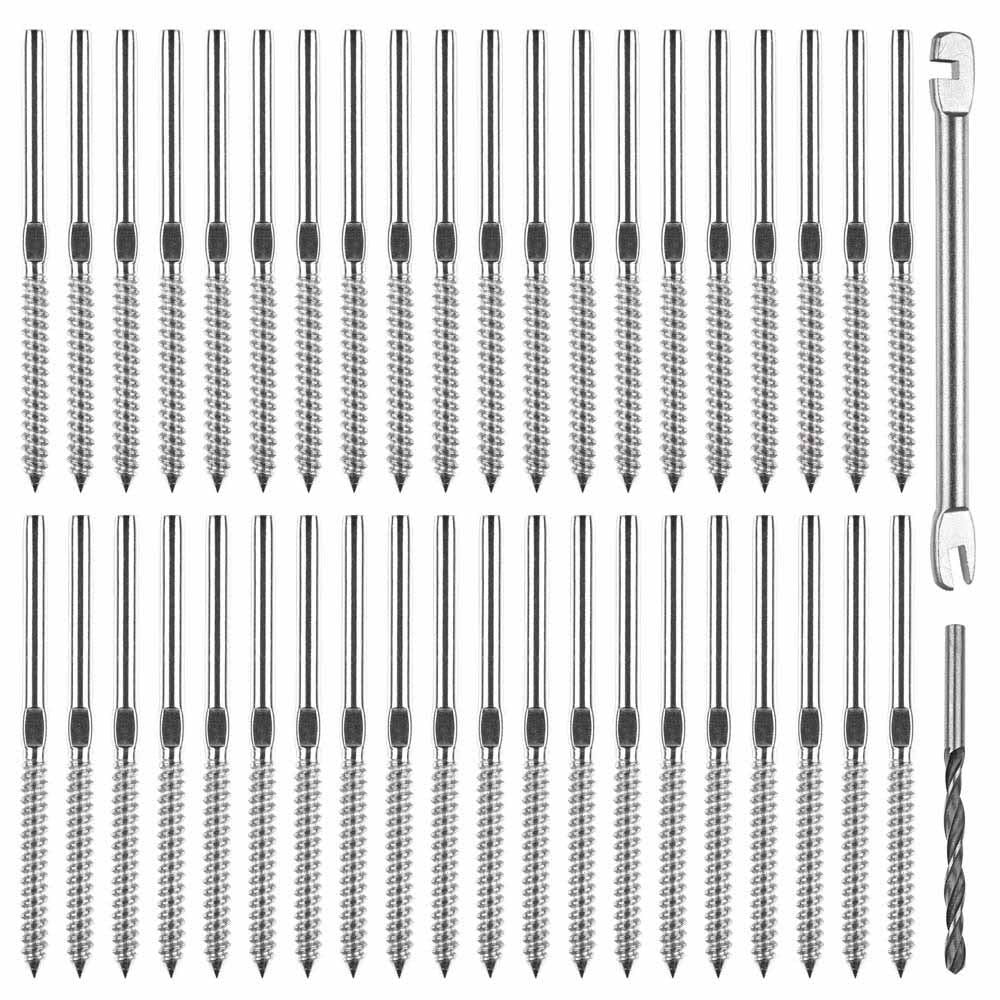 Yescom 40pcs Swage Lag Screws Left & Right 4in 316 Stainless Steel