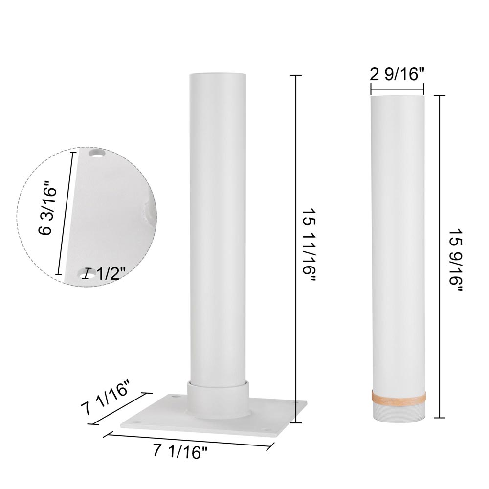 Yescom Telescopic FlagPole Deck Mount 16 x 2 3/8