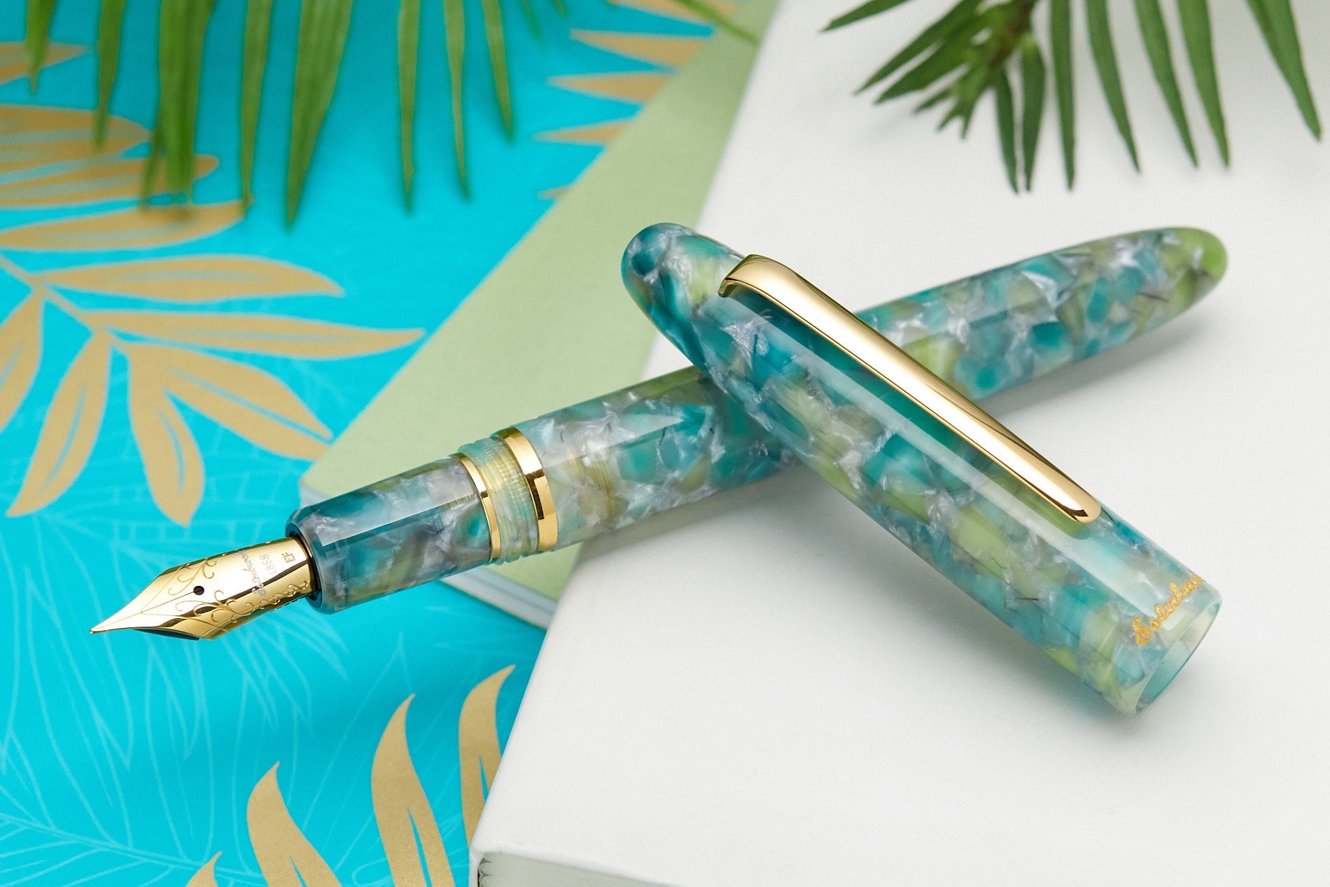 Esterbrook Estie Fountain Pen Gift Set - Sea Glass/Gold