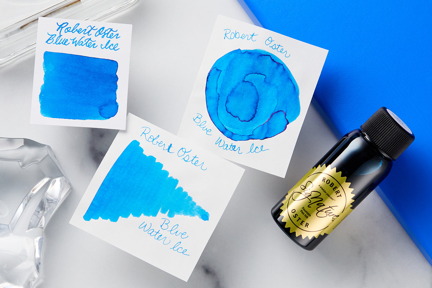 Robert Oster Blue Water Ice - Ink Sample