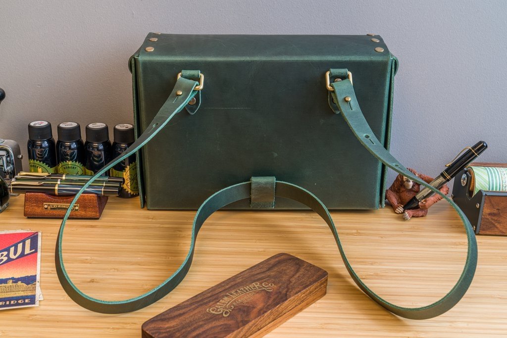 Galen Leather Writer's Medic Bag - Crazy Horse Forest Green