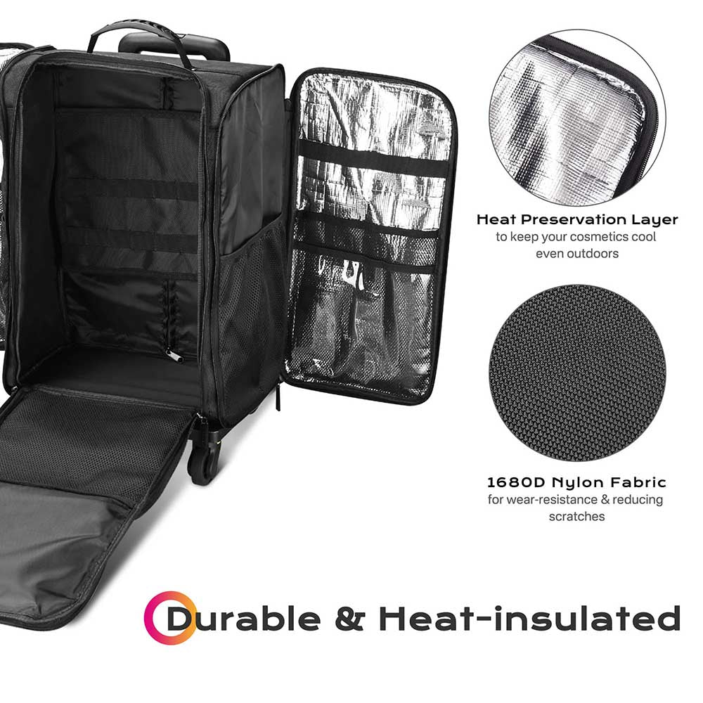 Byootique Rolling Case with Detach Trolley Wheels & Compartments