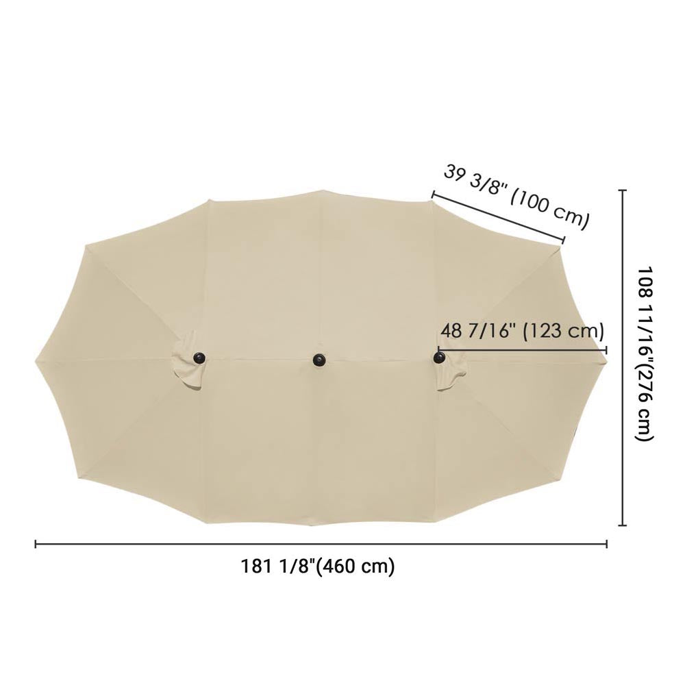 Yescom Umbrella Replacement Canopy 15x9ft 12-Rib Rectangle