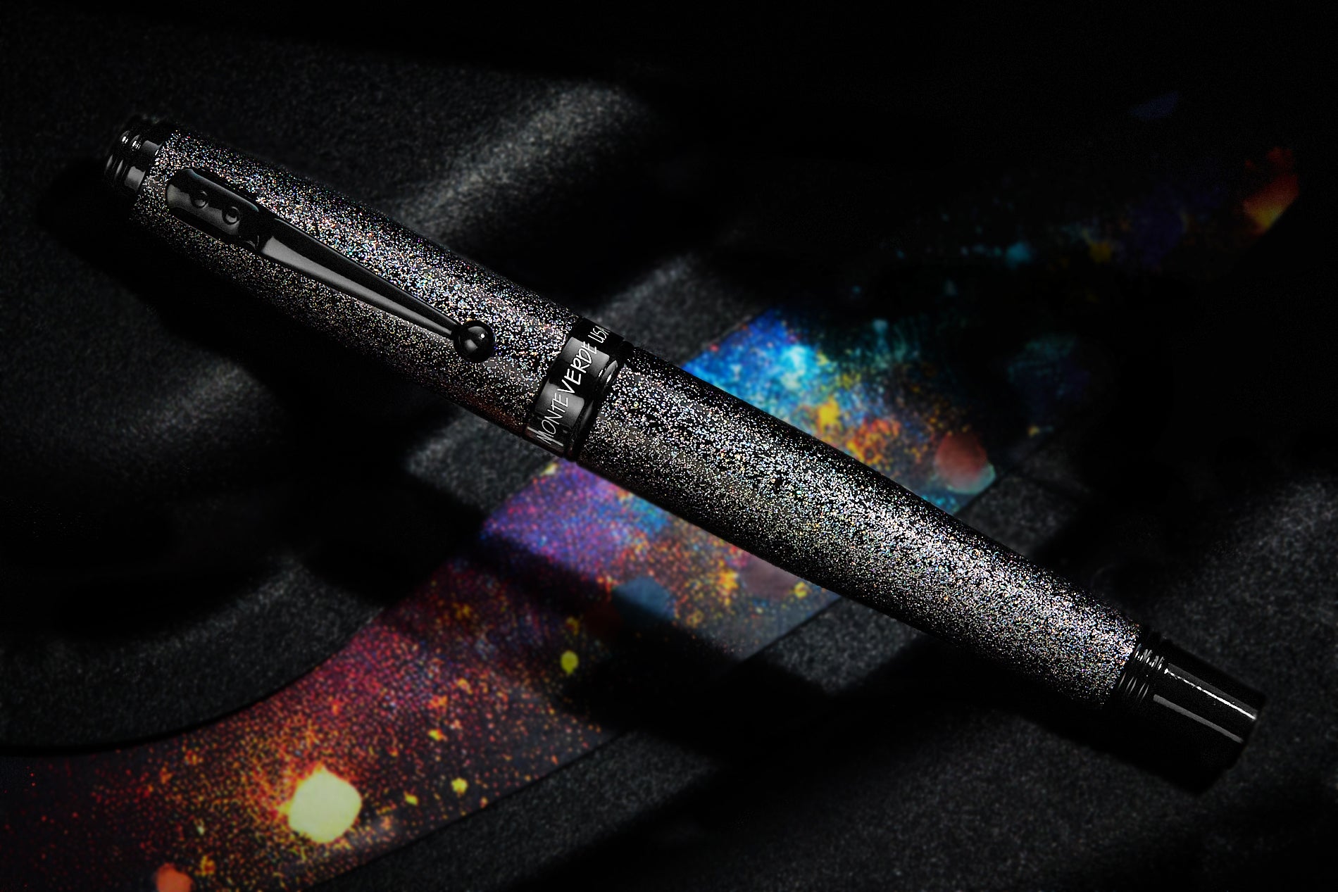 Monteverde Invincia Fountain Pen - Black Sparkle City (Special Edition)