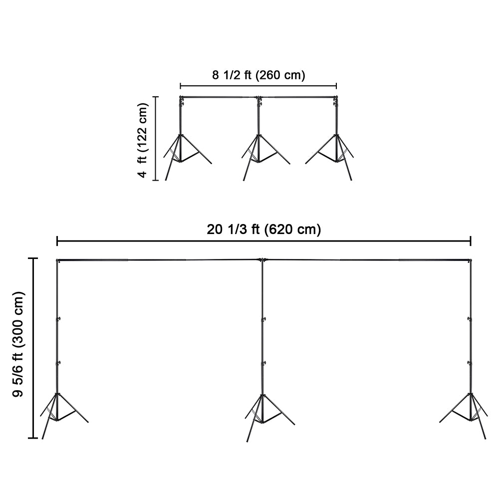 Yescom 20'Wx10'H Backdrop Stand Photo Video Studio Background Support