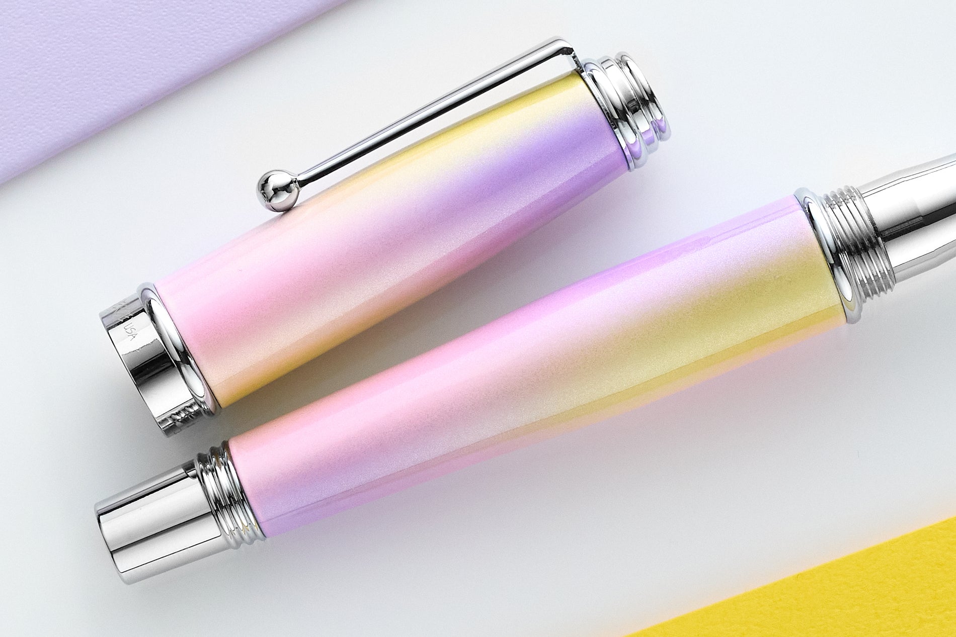 Monteverde Invincia Deluxe Fountain Pen - Lilac/Yellow Ombré (Limited Edition)