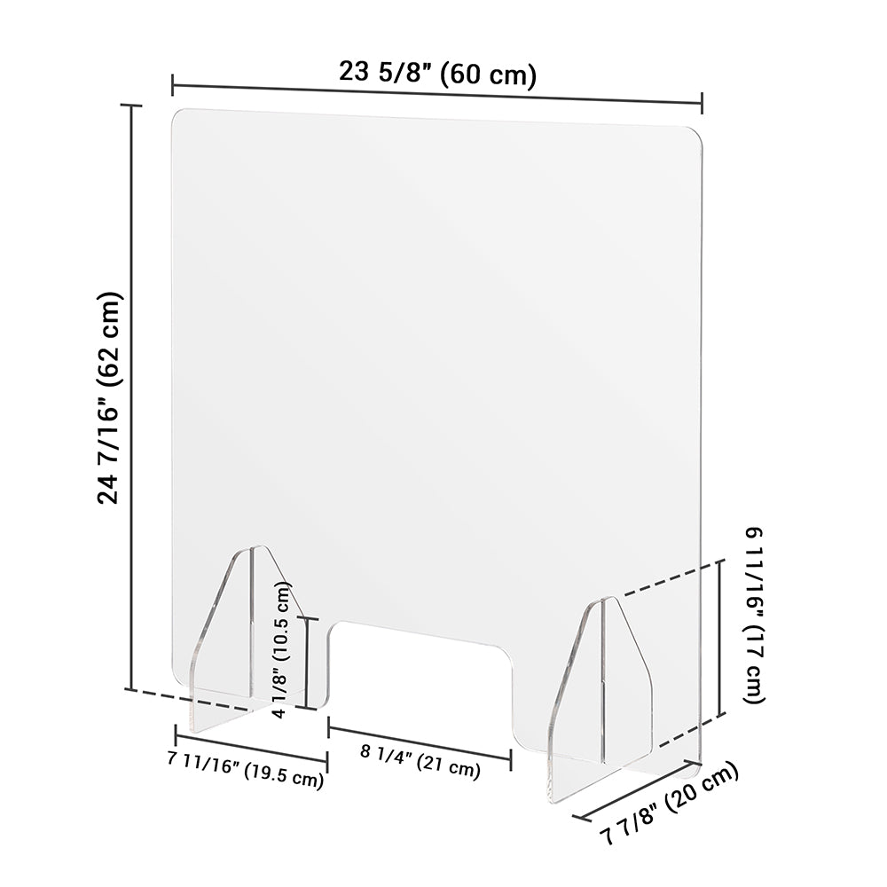 Yescom Sneeze Guards with Window Acrylic Desk Partitions 24x24 4-Pack