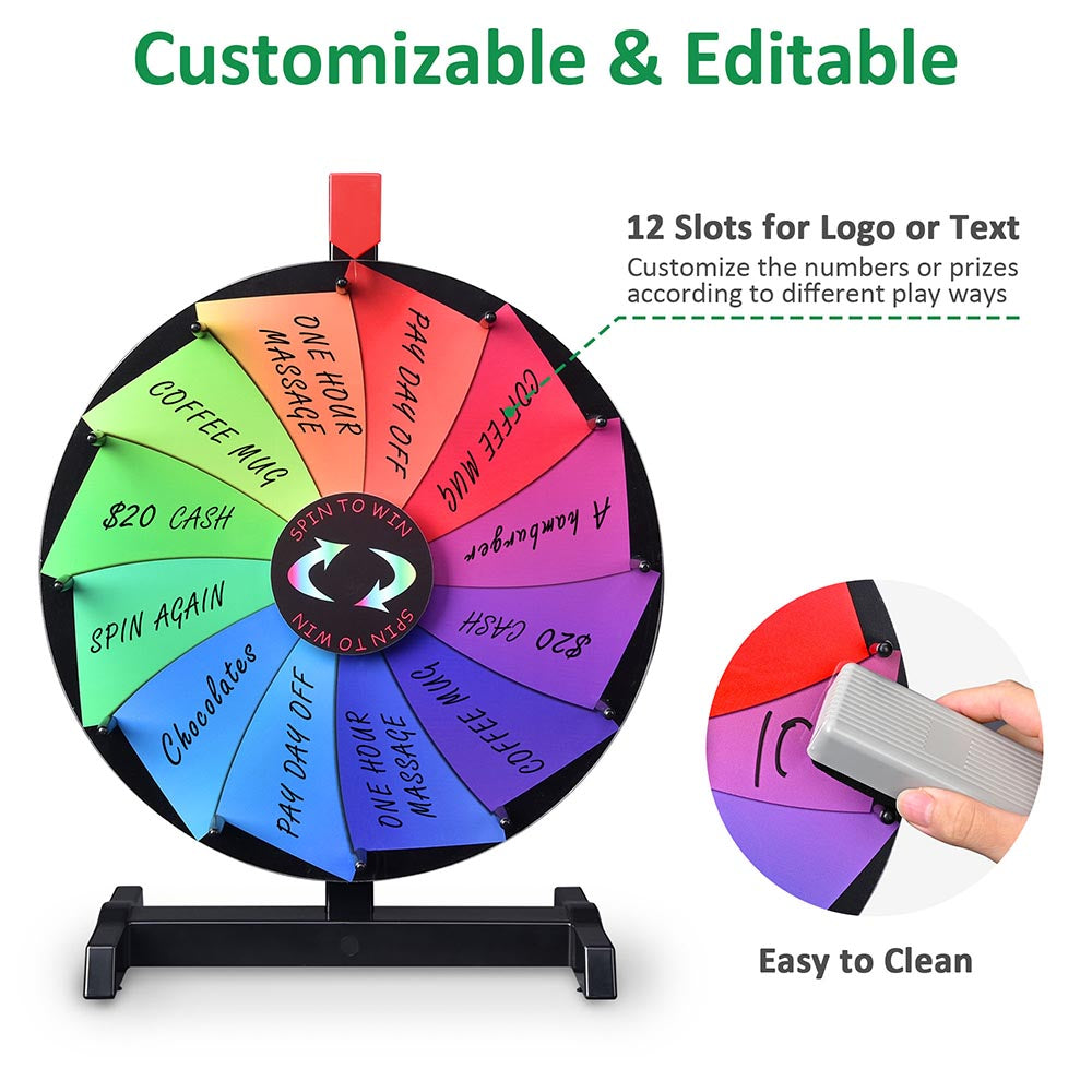 WinSpin 18 Prize Wheel Tabletop Custom Wheel 12-Slot