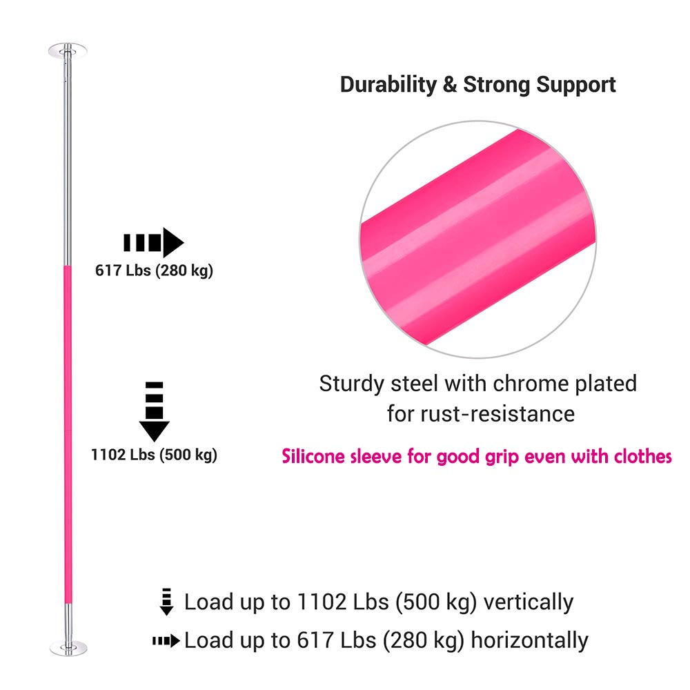 Yescom 12.6ft Silicone Portable Spinning Pole D45mm (Preorder)