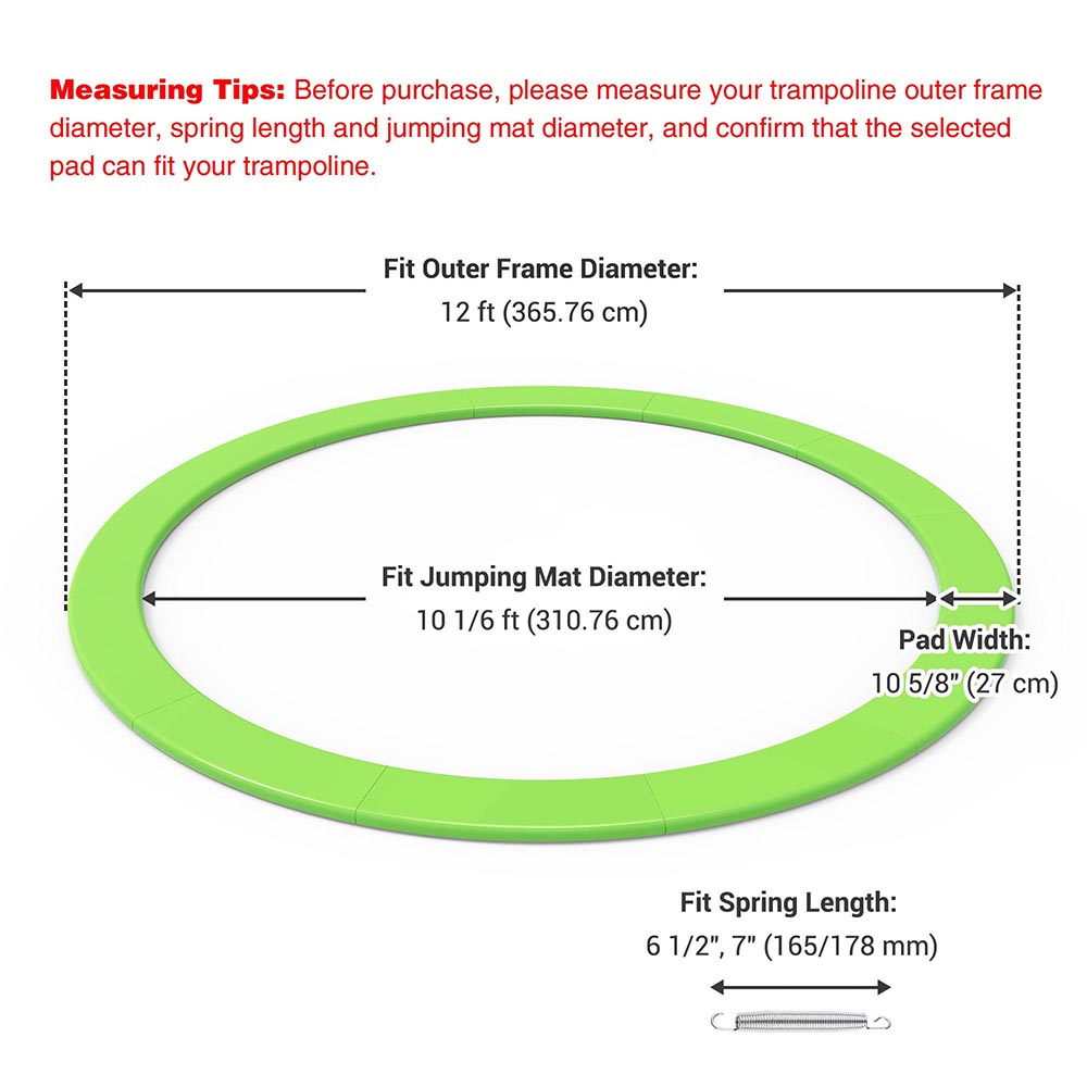 Yescom 12 Foot Trampoline Pad Safety Pad Green Padding