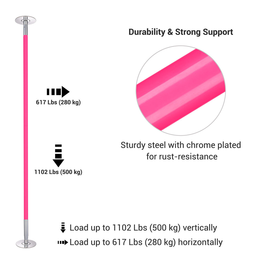 Yescom 9.25ft Silicone Portable Spinning Pole D45mm (Preorder)