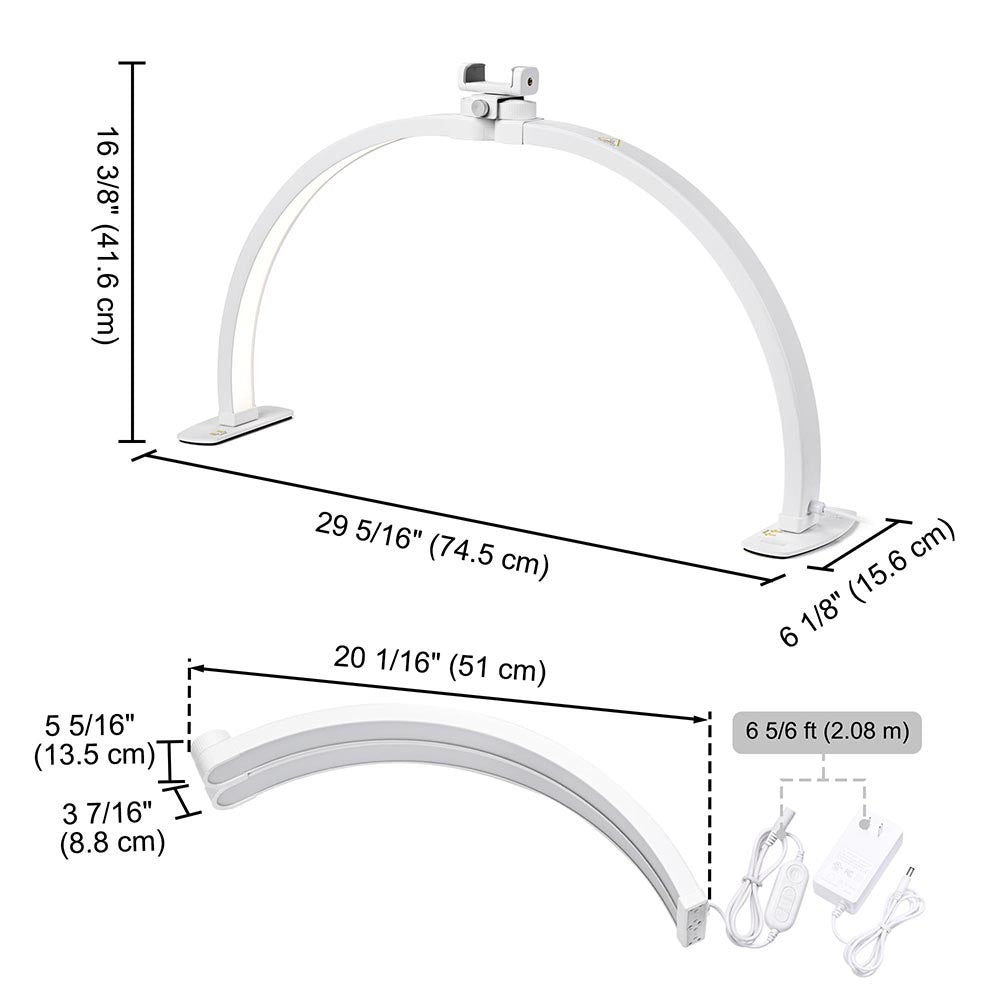 Yescom Half Moon Light Nail Table Lamp 29in 40W