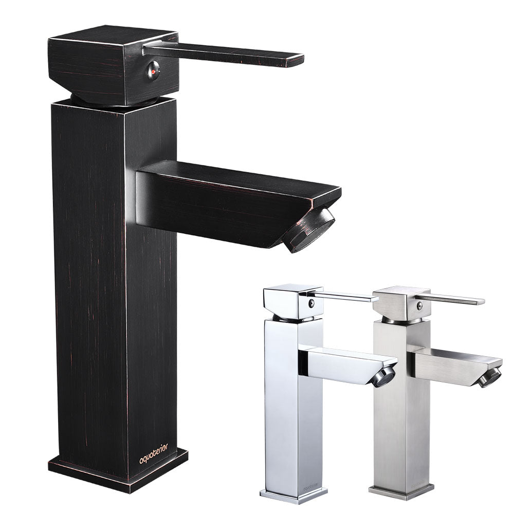 Aquaterior Bathroom Faucet Single Hole 1-Handle Cold & Hot 8H