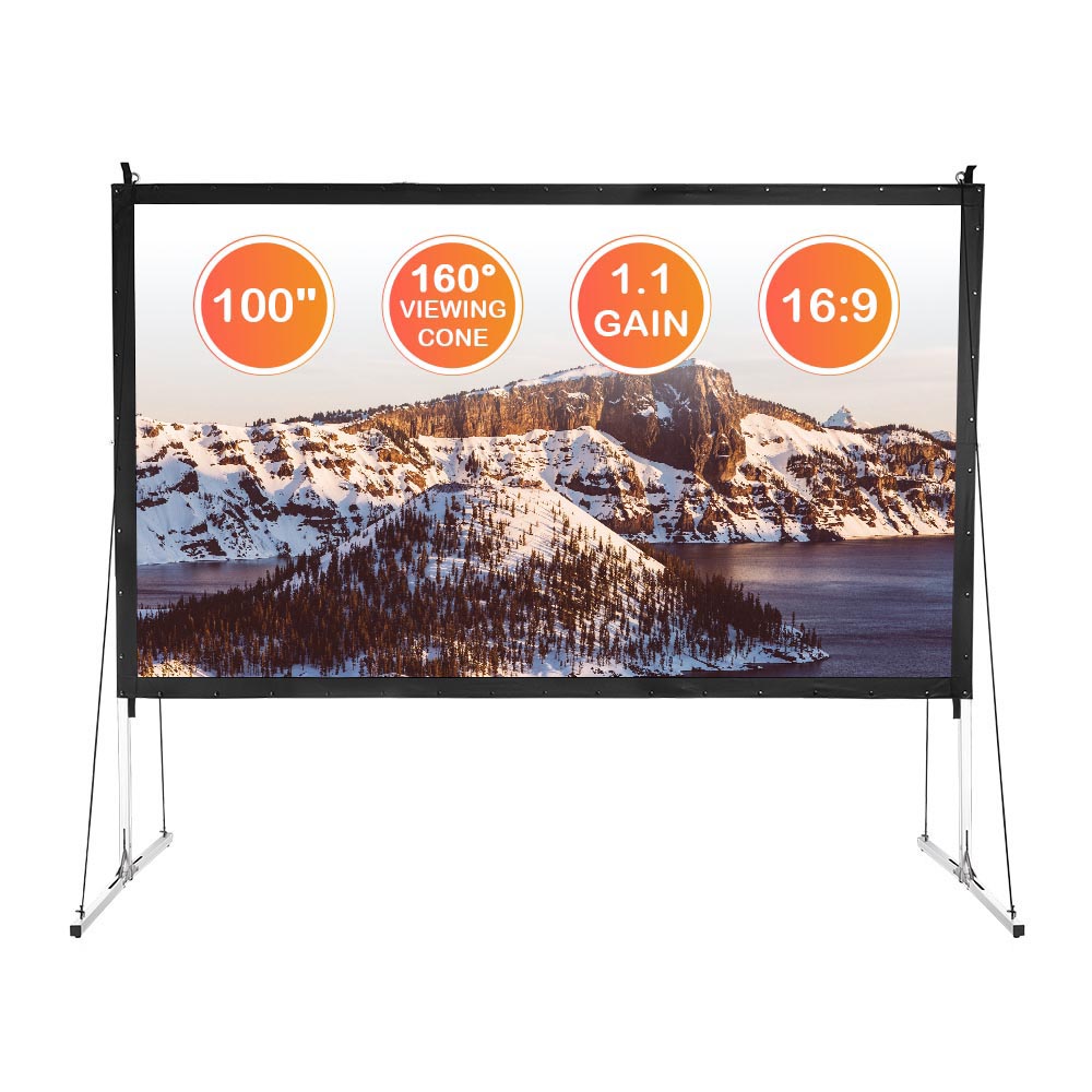 InstaHibit Outdoor Portable Projection Screen w/ Stand 16:9 100