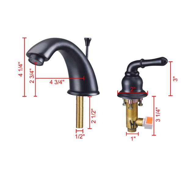 Yescom 2-handle 8 Widespread Bathroom Faucet w/ Pop-up Drain