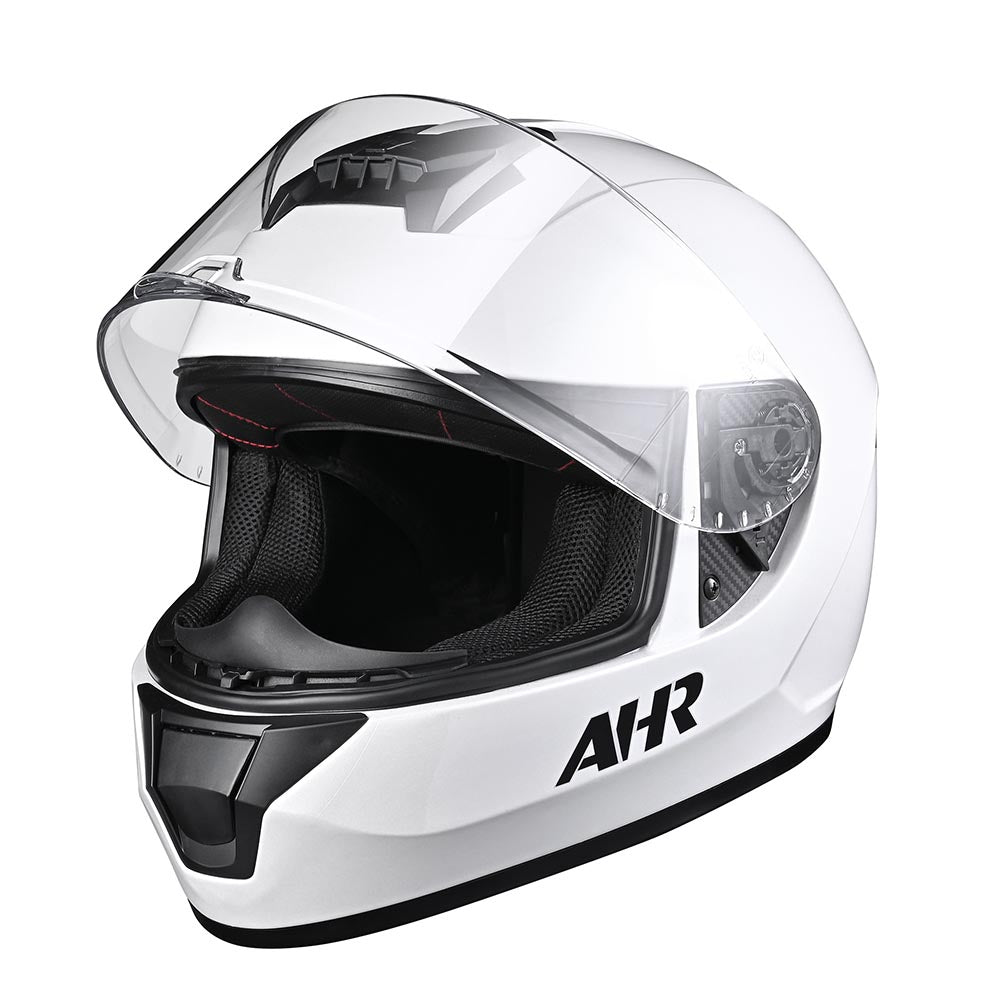 AHR RUN-F3 DOT Motorcycle Helmet Full White