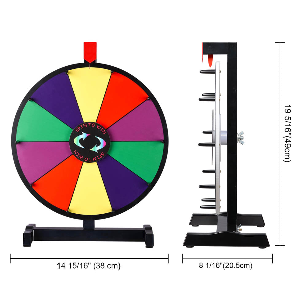 WinSpin 15 Tabletop Prize Wheel Dry Erase Dark Rainbow