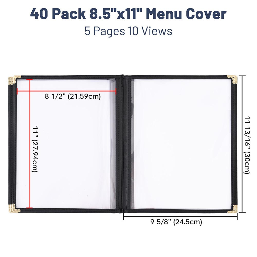 Yescom 40x Menu Covers 8.5x11 Restaurant Cafe 5-Page