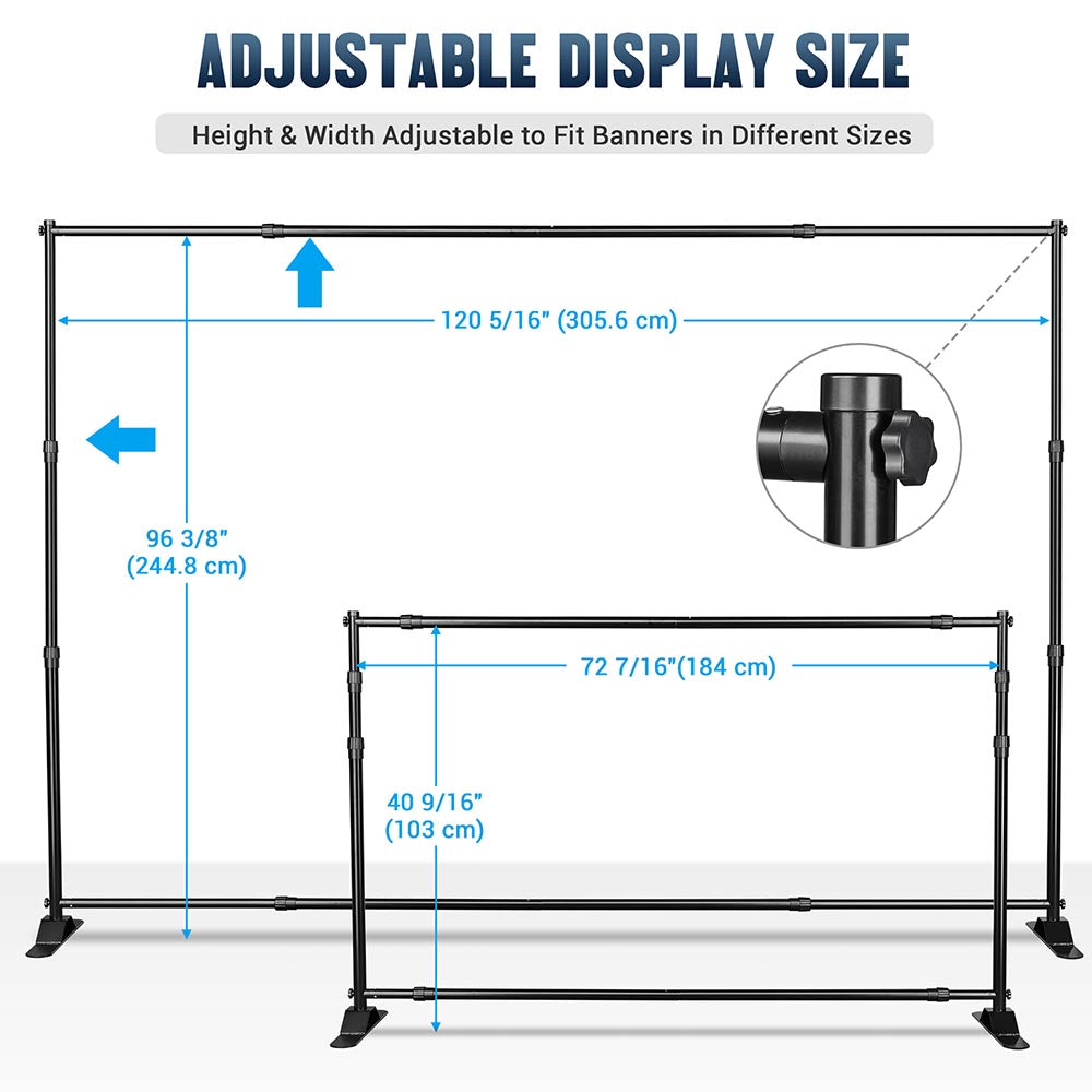 Yescom 10x8 ft Portable Trade Show Jumbo Banner Backdrop Stand