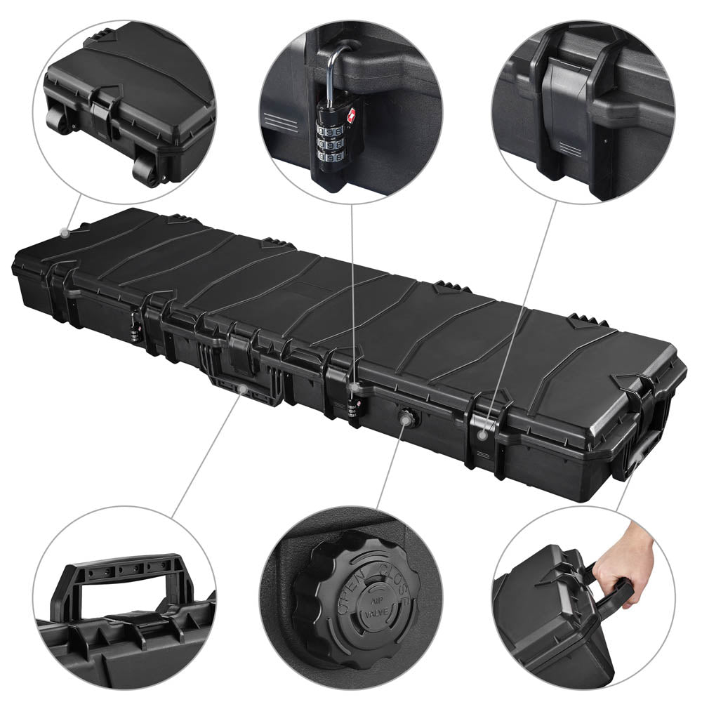 Yescom 40 Rolling Rifle Case with Foam TSA Padlocks IP67 Long Hard Case