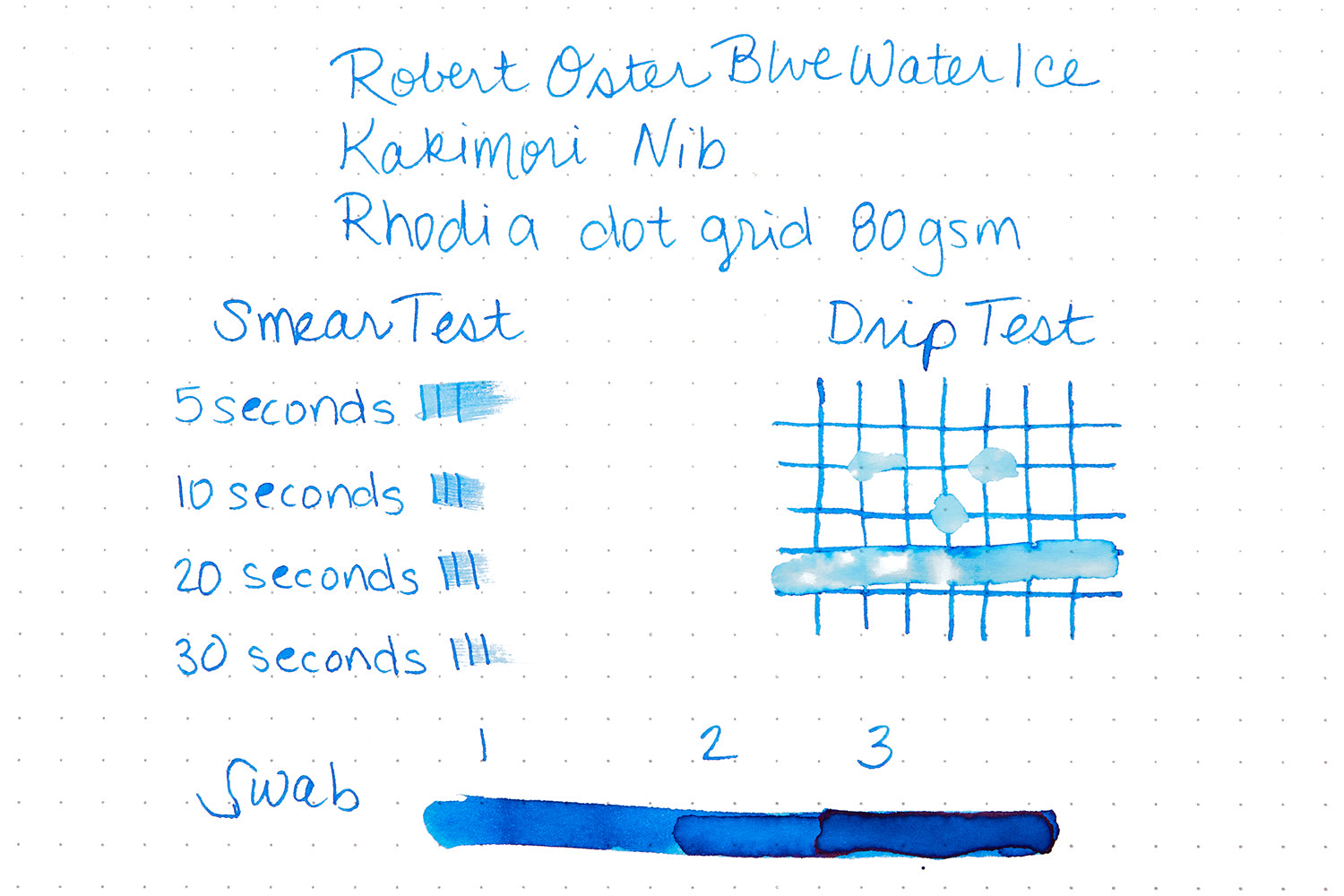 Robert Oster Blue Water Ice - 50ml Bottled Ink