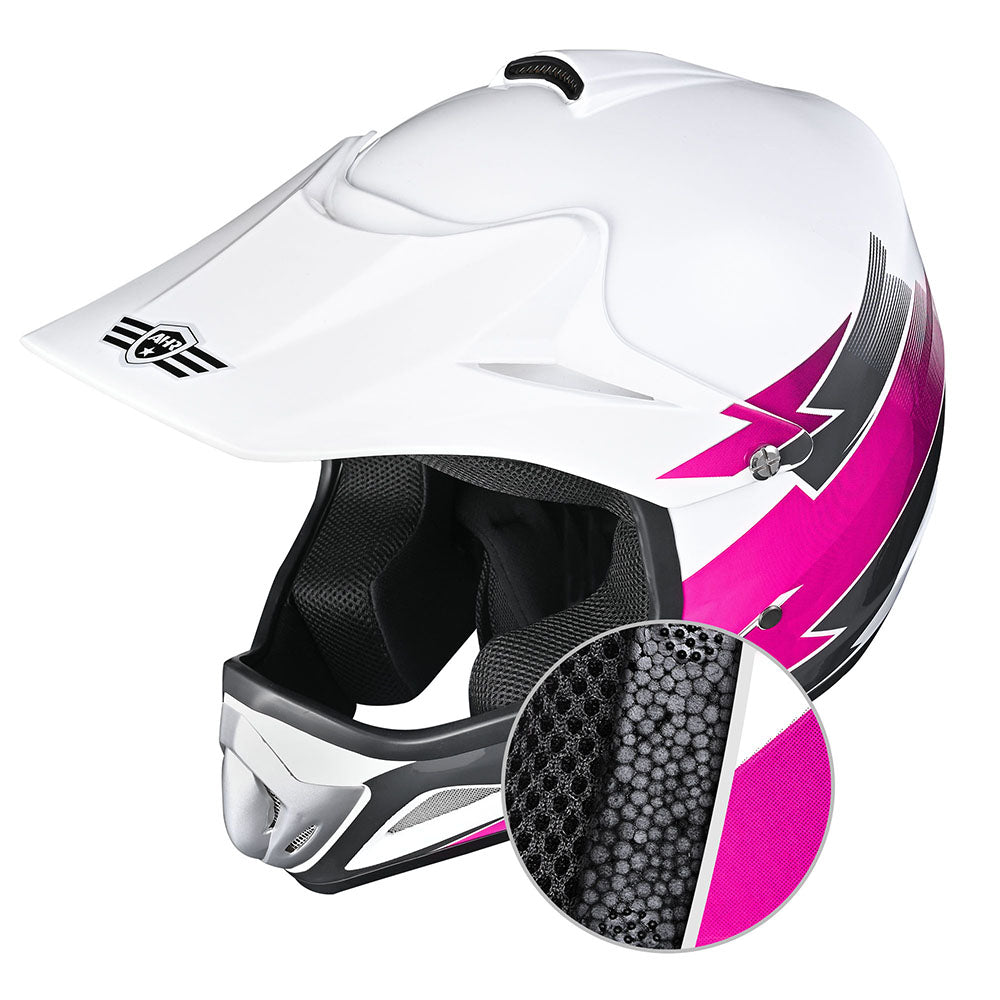 AHR Dirt Bike Helmet for Youth H-VEN12 DOT Pink