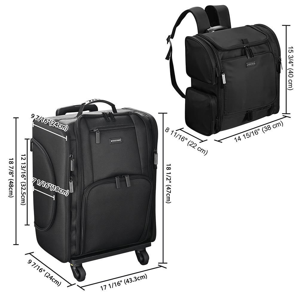 Byootique Hair Stylist Travel Case with Makeup Barber Bag