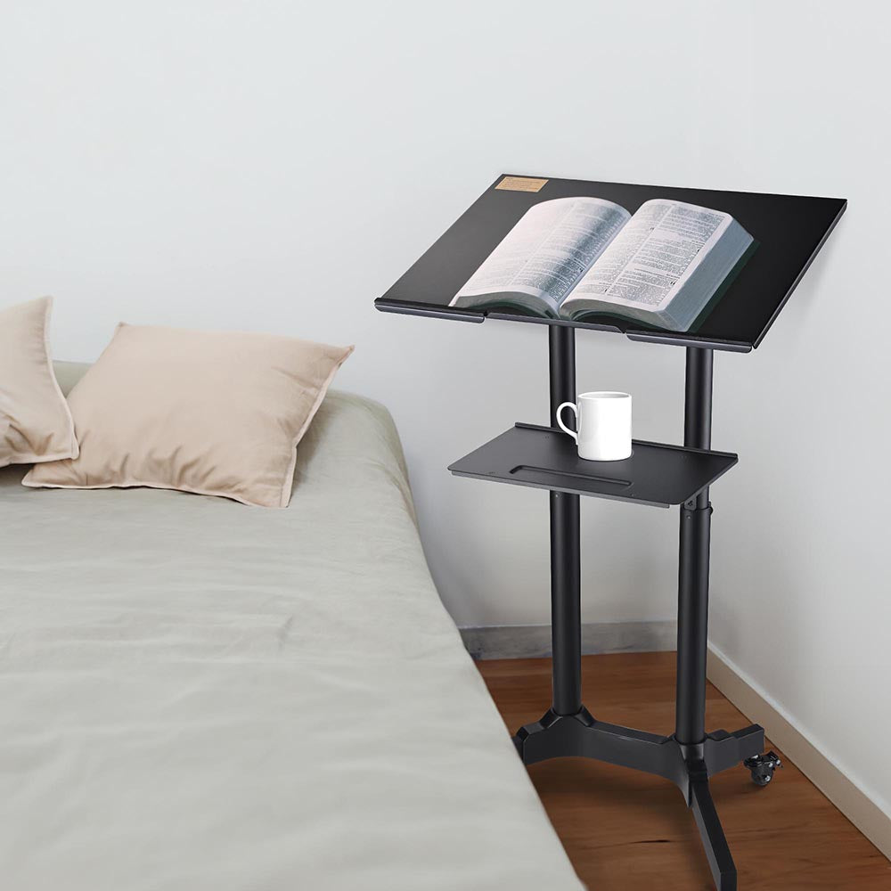 Yescom Height-Adjustable Mobile Laptop Cart on Wheels