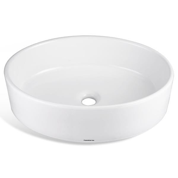 Aquaterior 19 Oval Bathroom Porcelain Sink w/ Drain