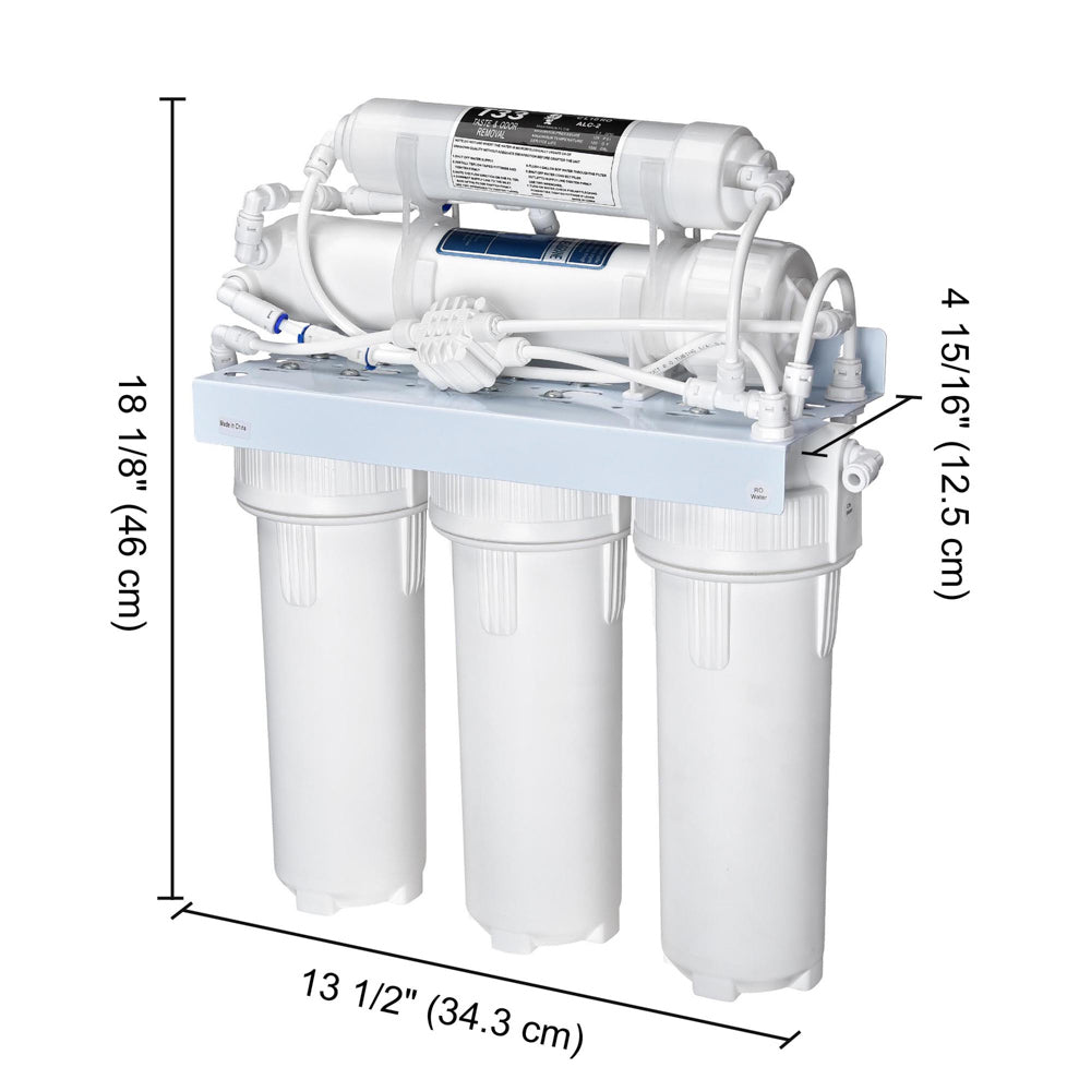 Yescom 5-Stage Water Filter System 50 GPD Reverse Osmosis Filtration