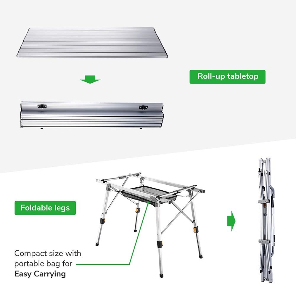 Yescom Picnic Folding Table Roll Up Camping Table 35x20