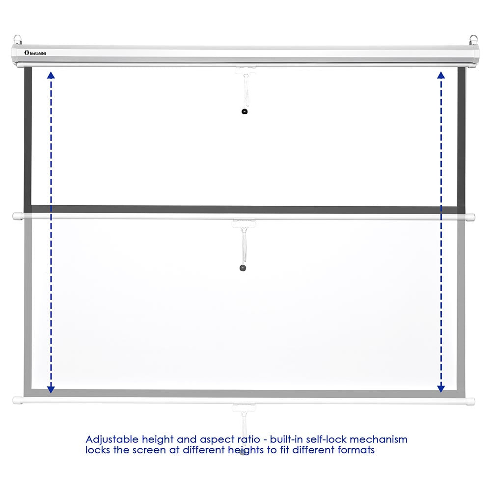 InstaHibit 4:3 Retractable Manual Projection Screen 72 Ceiling Wall